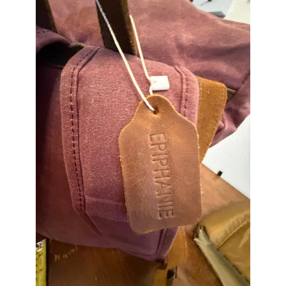 Epiphanie Savannah Waxed Canvas Leather Camera Backpack Burgundy DSLR Bag w Inse